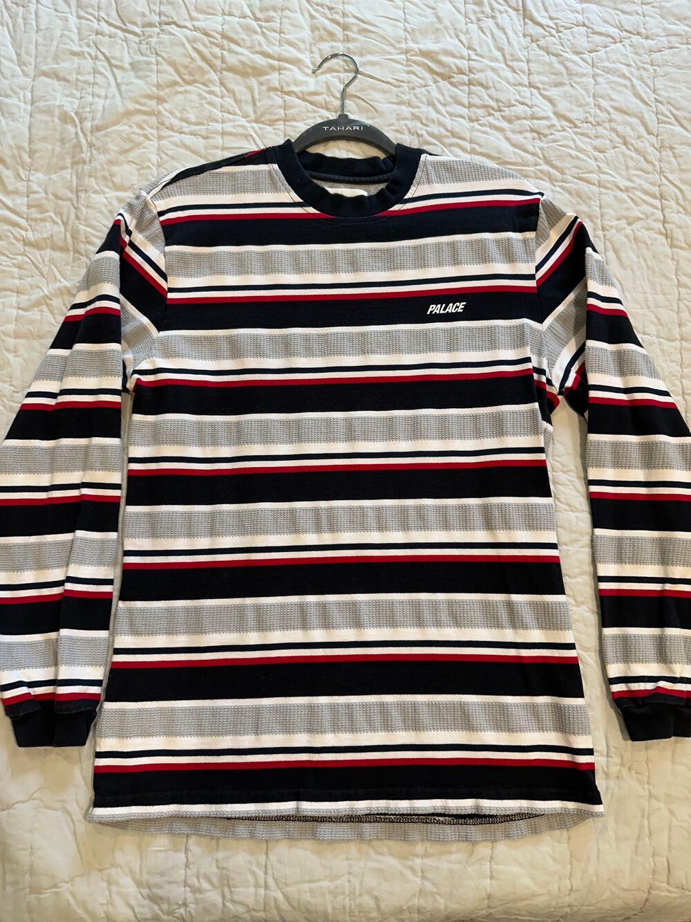 Title Palace J-Ard Striped Long Sleeve Shirt Small Navy Gray